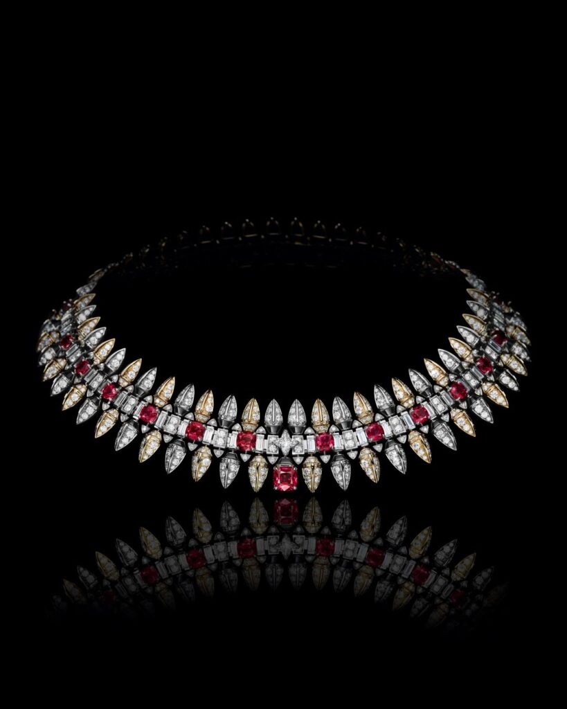 ruby and diamonds conquest necklace from louis vuitton mythica collection