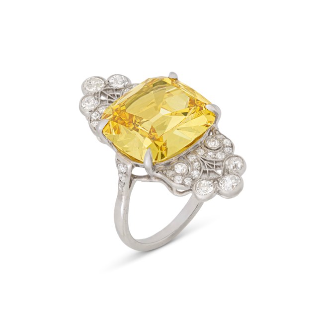 orange yellow diamond ring