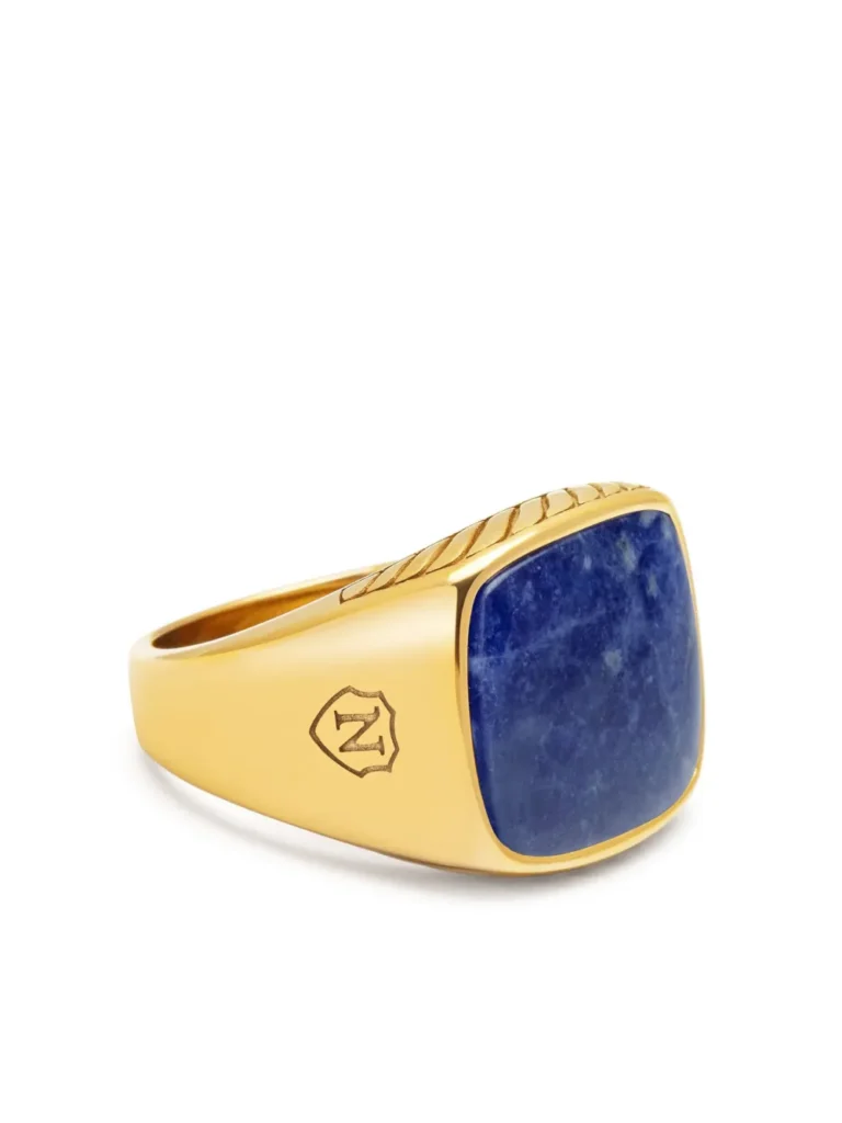 dumortierite signet ring