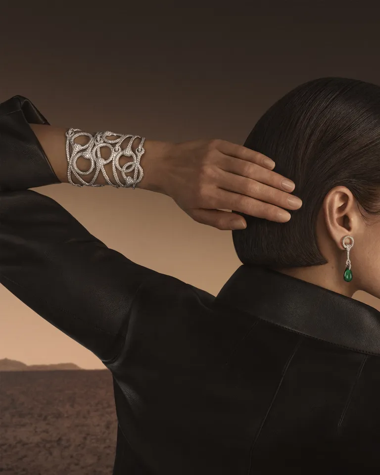 Étreintes bracelet and earrings from hermes into the horsecapes