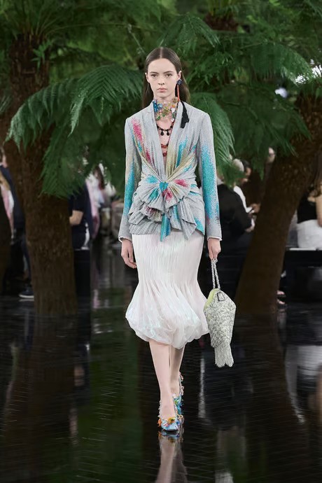 model walks runway at dior's show