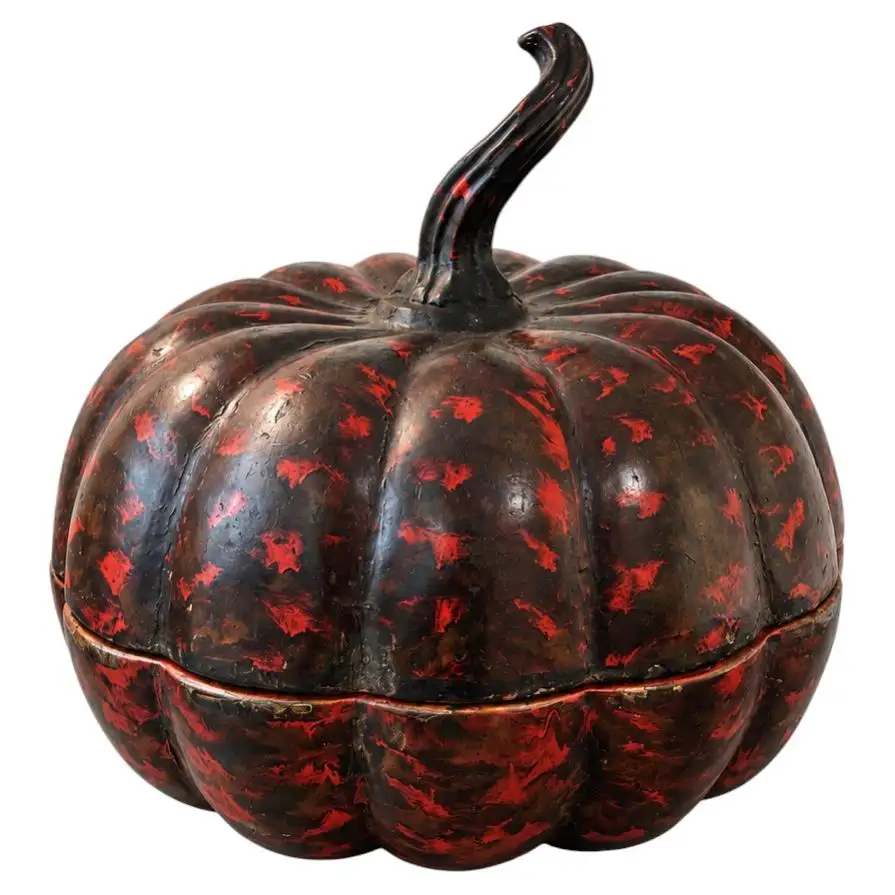 19th Century Japanese Wooden Pumpkin halloween home decor ideas