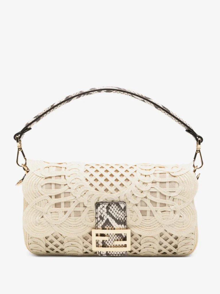 lace-effect fendi baguette handbag