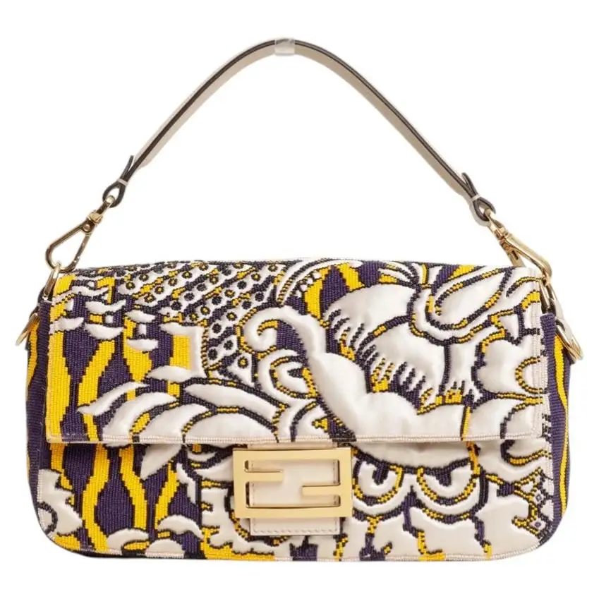 purple and yellow weave beading bag